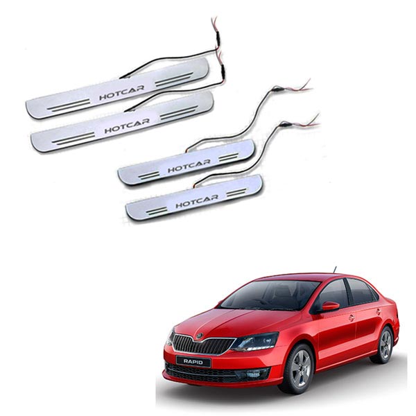 Skoda Rapid New - LED Door Sill Scuff Plates - Acrylic