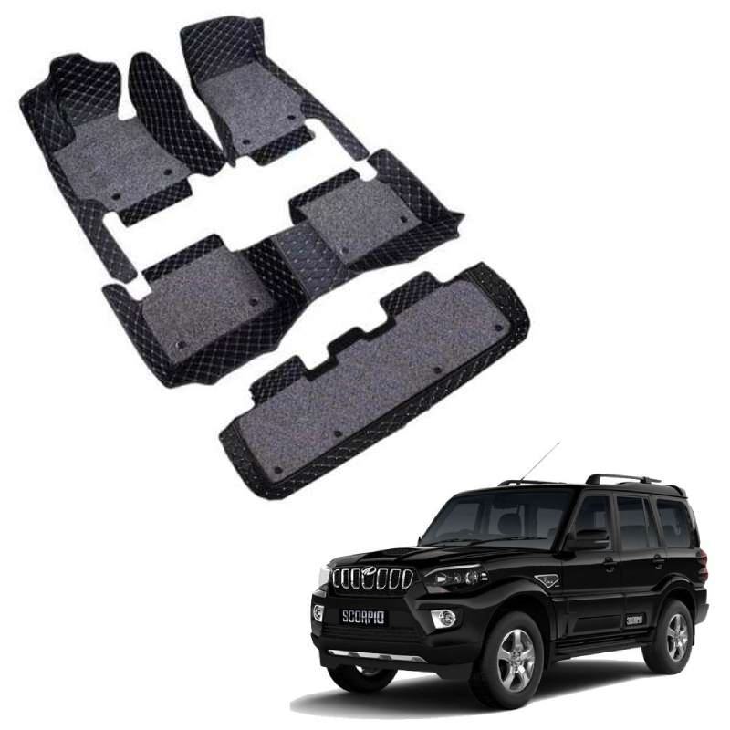 Mahindra Scorpio (2014 Onwards) Premium 7D Floor Mats - 4 Colour Options