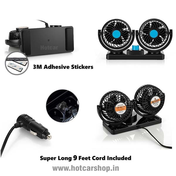 360 Degree Car Interior Fan - Dual Head