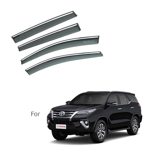 Toyota Fortuner Type 3 - Door Visors (Black with Chrome Line)
