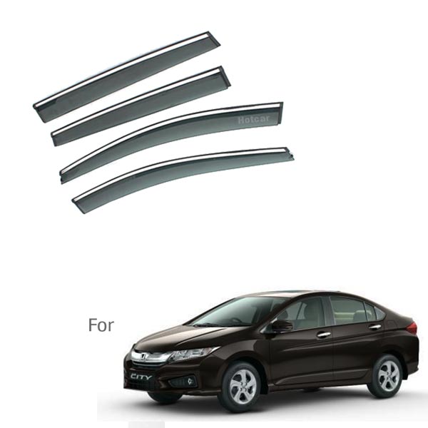 Honda City Type 4 - Door Visors (Black with Chrome Line)