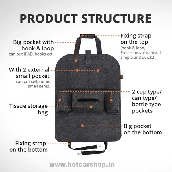Car Seat Organizer - Brown Colour