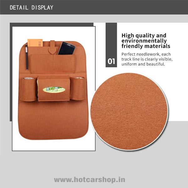 Car Seat Organizer - Brown Colour