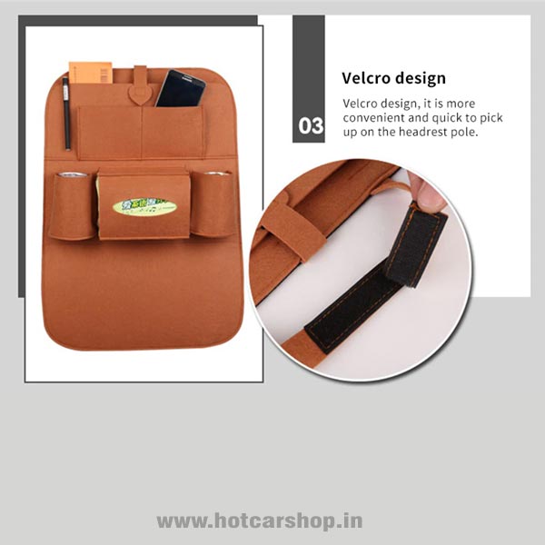 Car Seat Organizer - Brown Colour