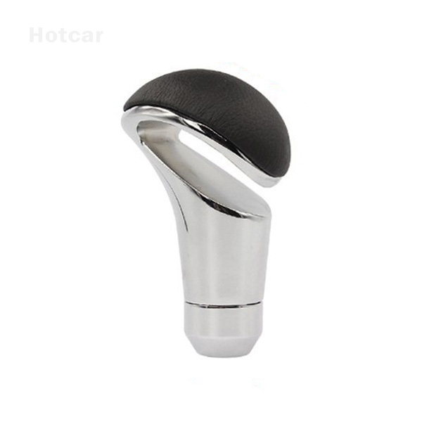 Cut Type Stainless Steel & Leather Gear Knob