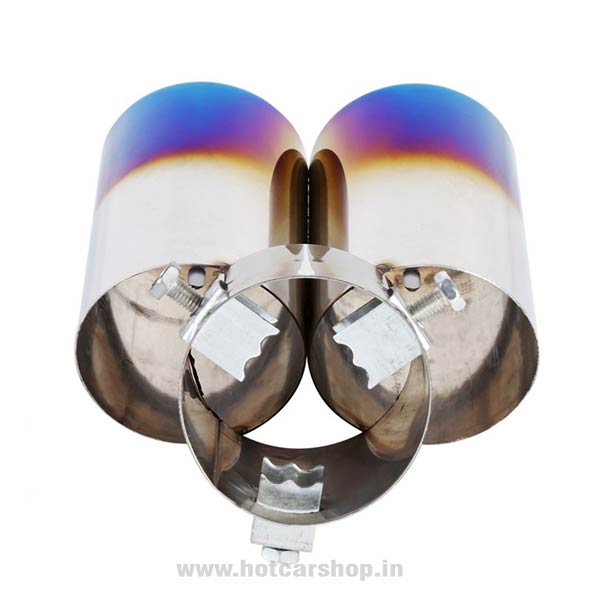 Stainless Steel Exhaust Tip - Type 5 -  Dual Round Shape