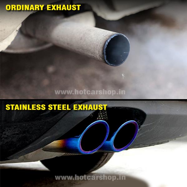 Stainless Steel Exhaust Tip - Type 5 -  Dual Round Shape