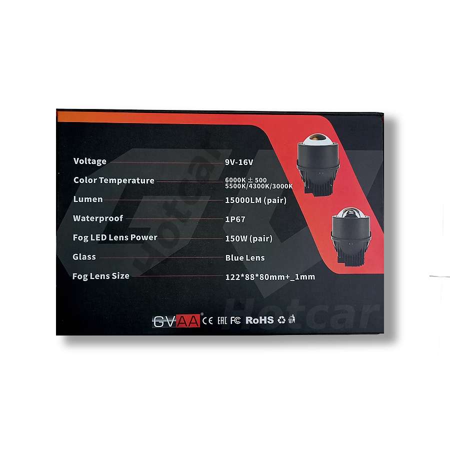GVAA 2 Inch Projector Fog Lights with Laser Beams