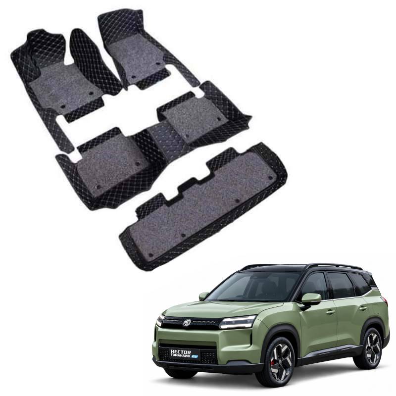 MG Hector Tomahawk EV (7 Seater) Premium 7D Floor Mats - 4 Colour Options