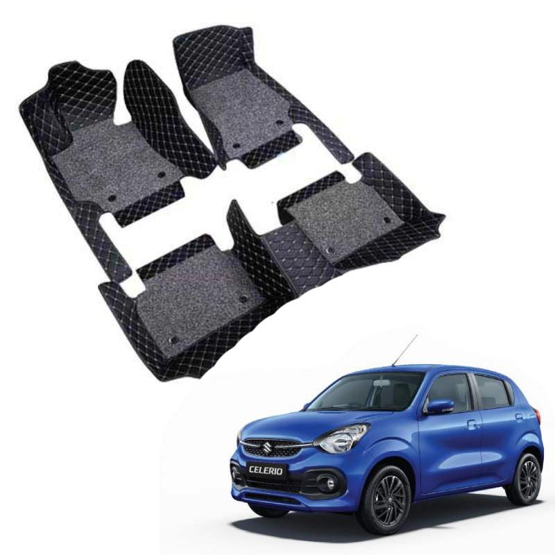 Maruti Celerio (2021 Onwards) Premium 7D Floor Mats - 4 Colour Options