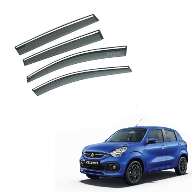 Maruti Celerio (2021 Onwards) - Door Visors (Black with Chrome Line)