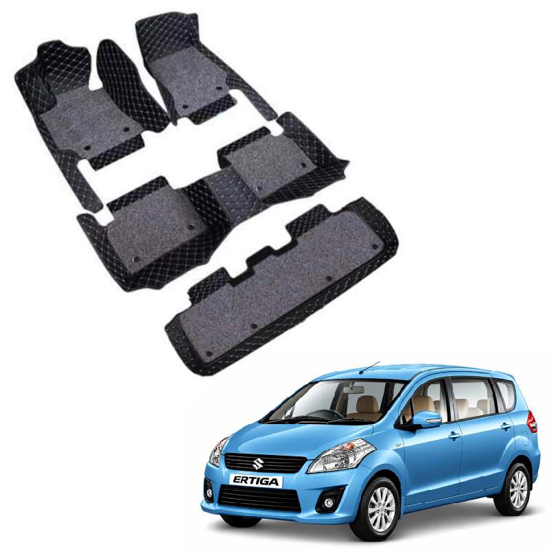 Maruti Ertiga (2012 to 2017) Premium 7D Floor Mats - 4 Colour Options