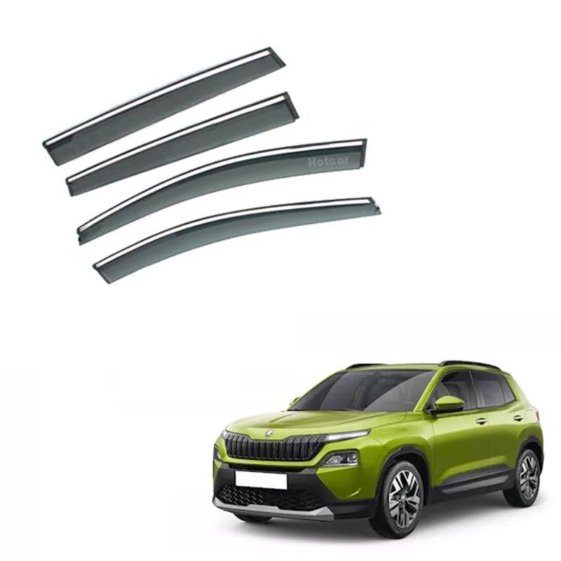 Skoda Kylaq - Door Visors (Black with Chrome Line)