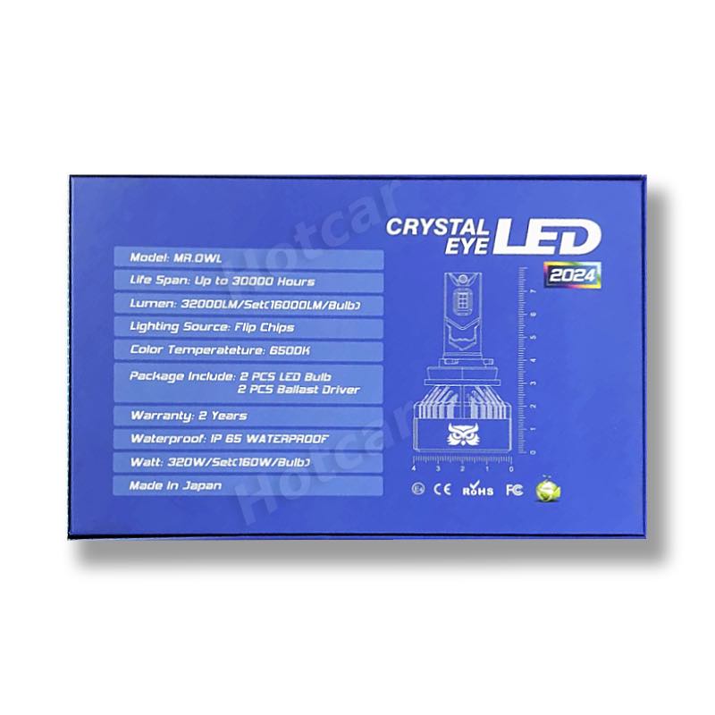 Original Crystal Eye 320 Watts LED Bulbs for Car Headlights and Fog Light (Made in Japan)