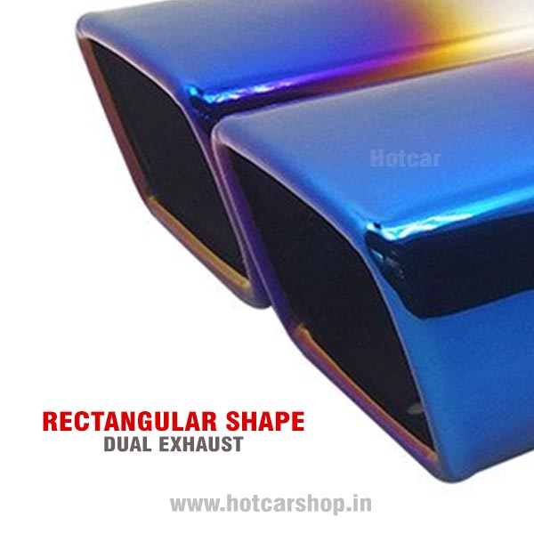 Stainless Steel Exhaust Tip Type 7 Dual Rectangular Shape