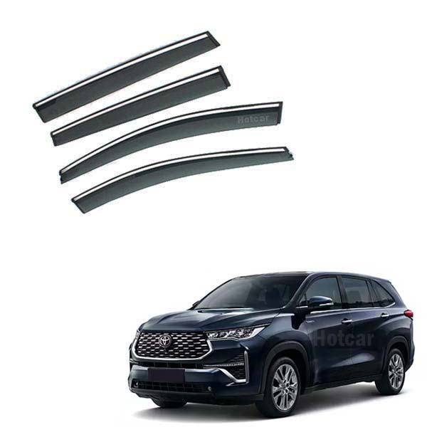Toyota Innova HyCross Door Visors (Black with Chrome Line)