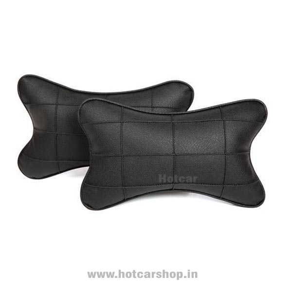 Premium Leatherette Neck Rest - Type 10 - Set of 2 (Black)