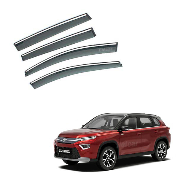 Toyota Urban Cruiser Hyryder- Door Visors (Black with Chrome Line)