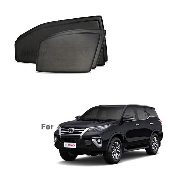 Toyota Fortuner (2016 Onwards) Half Cut Z Black Sunshades (Set of 6 Pieces)