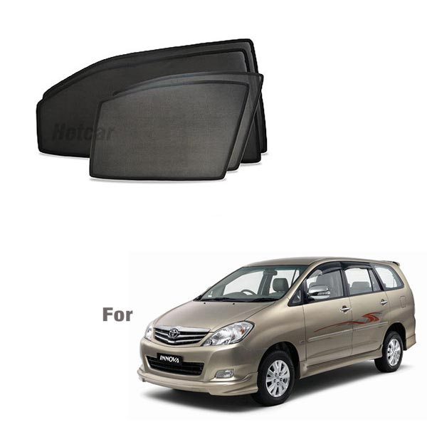 Toyota Innova (2005 to 2015) Half Cut Z Black Sunshades (Set of 6 Pieces)