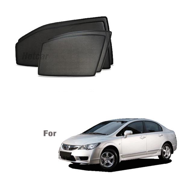 Honda Old Civic (2006 to 2013) Half Cut Z Black Sunshades