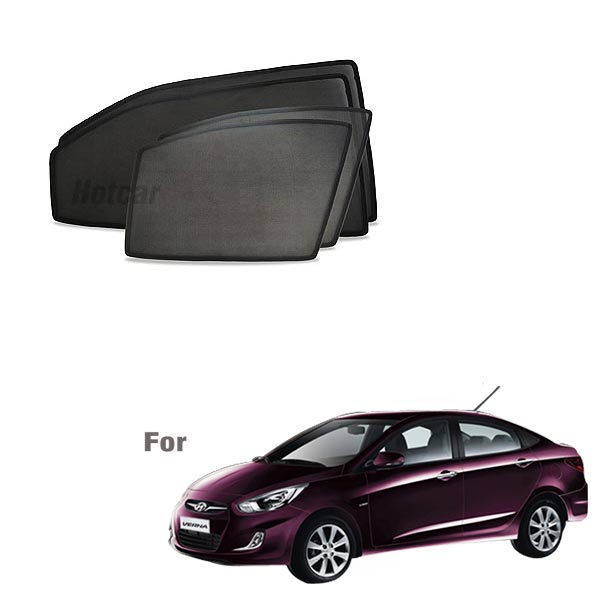 Hyundai Verna Fluidic (2011 to 2016) Half Cut Z Black Sunshades