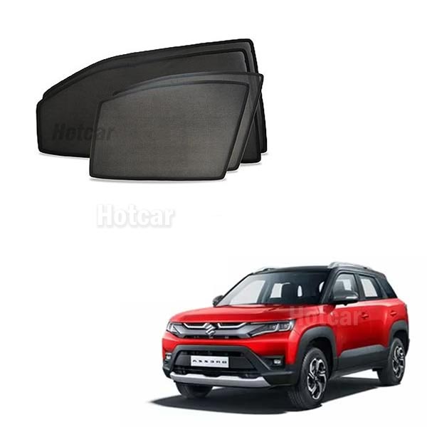 Maruti Brezza (2022 Onwards) Half Cut Z Black Sunshades (Set of 6 Pieces)