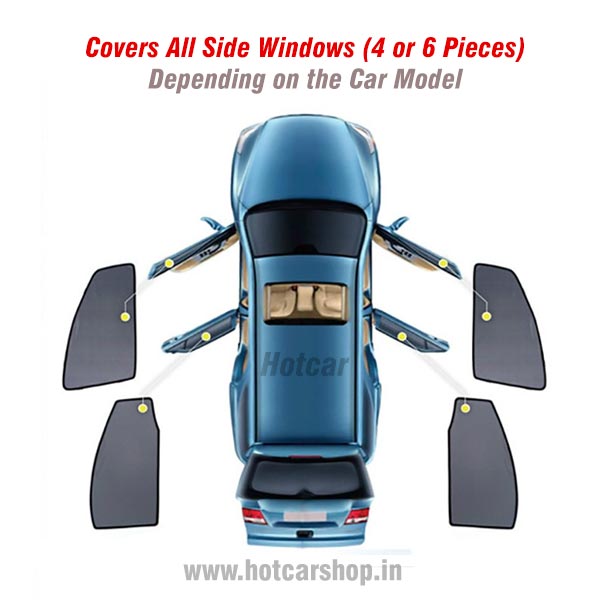 Maruti Brezza (2022 Onwards) Half Cut Z Black Sunshades (Set of 6 Pieces)