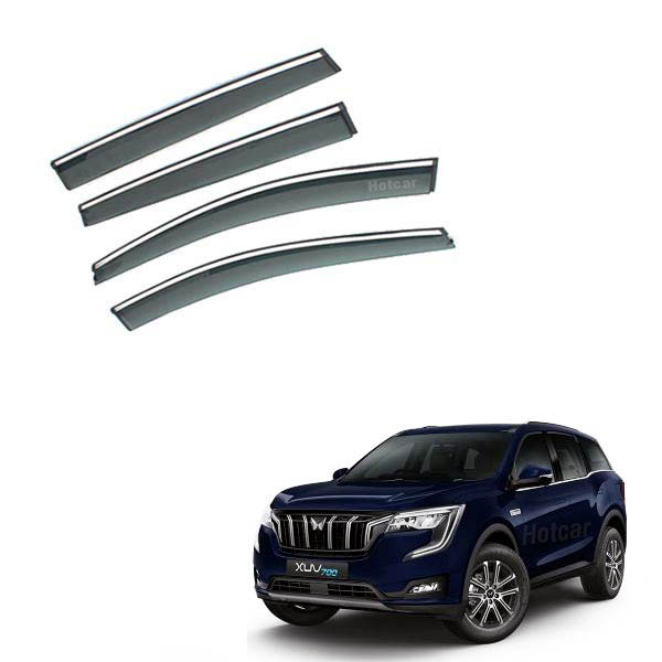 Mahindra XUV700- Door Visors (Black with Chrome Line)