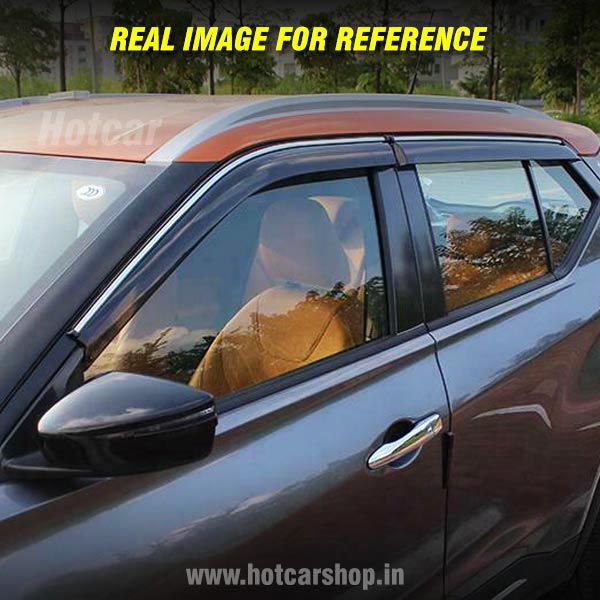 Maruti Brezza (2022 Onwards) Door Visors (Black with Chrome Line)