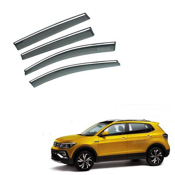 Volkswagen Taigun- Door Visors (Black with Chrome Line)