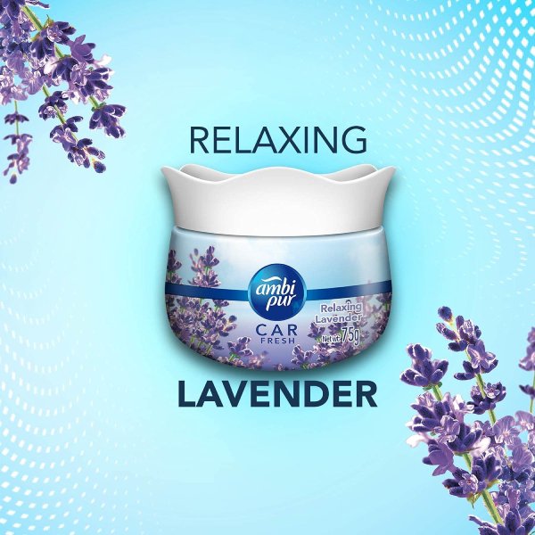 Ambi Pur Car Freshener Gel Relaxing Lavender 75 g (Set of 2 Packets)