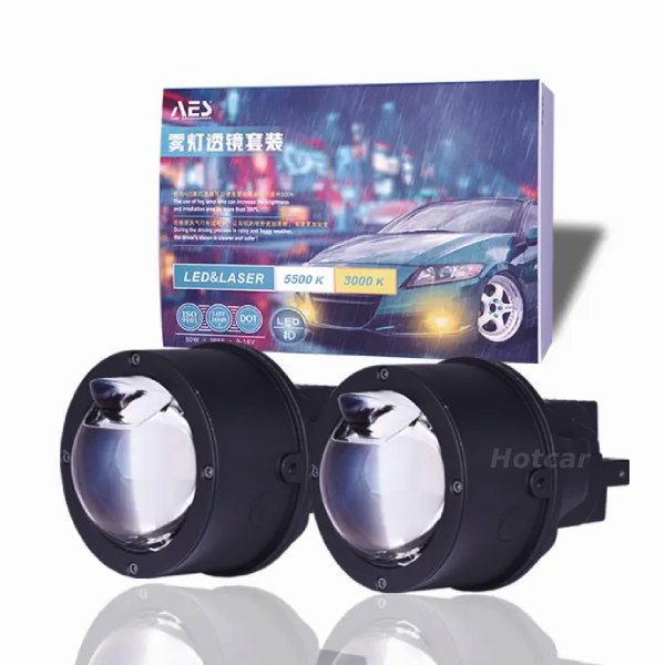 AutoBizarre Car Fog Lamp Angel Eye LED DRL Projector Cob Light 89mm (3